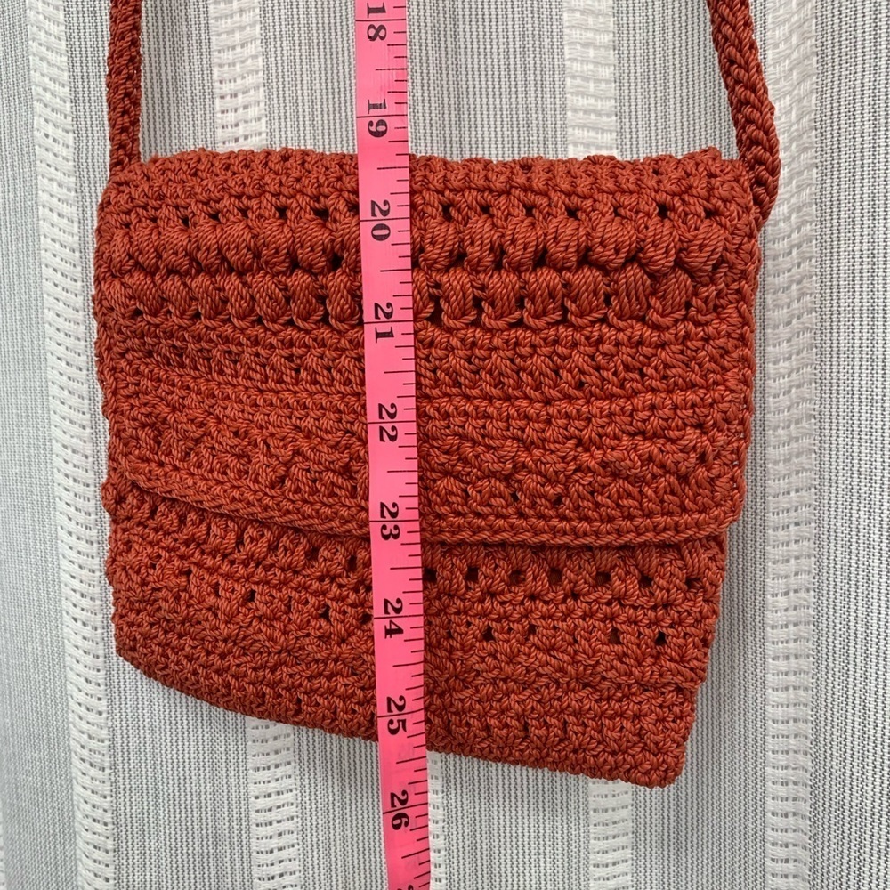 The Sak Crocheted Mini Soft Fully Lined Crossbody Shoulder Bag Orange - Picture 13 of 14
